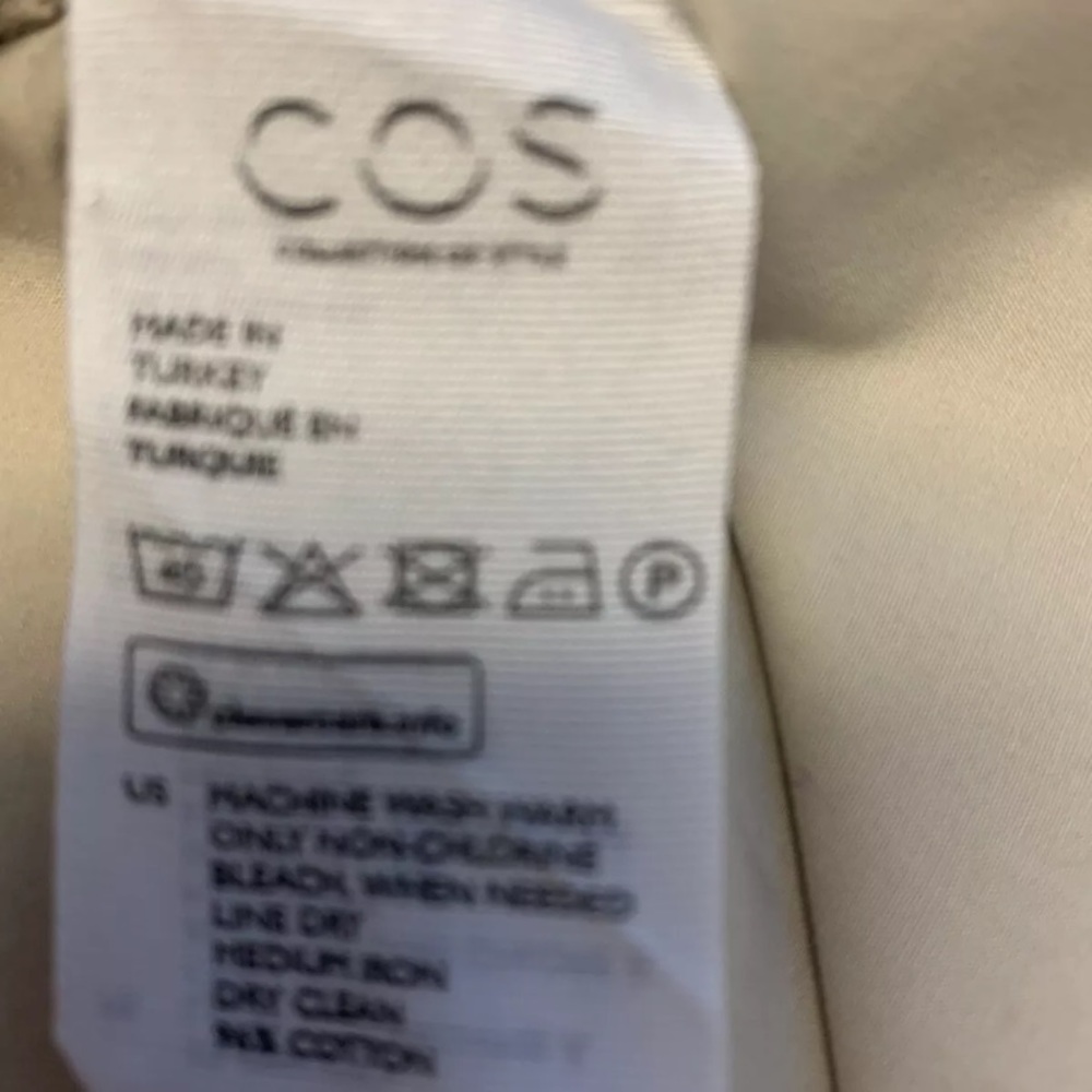 COS tan V neck swing dress-pockets-made in Turkey- Size 8 - Picture 7 of 9